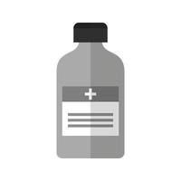 Medicine Bottle Flat Greyscale Icon vector