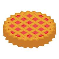 Apple pie dessert icon, isometric style vector