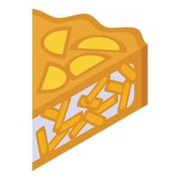 Apple pie slice icon, isometric style vector