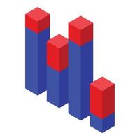 Report graph pillar icon, isometric style vector