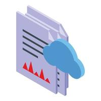 icono de nube de datos de informe, estilo isométrico vector