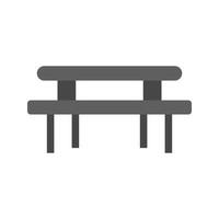 picnic de mesa plana icono en escala de grises vector