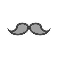 Moustache Flat Greyscale Icon vector