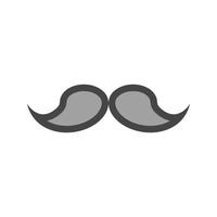 Moustache Flat Greyscale Icon vector