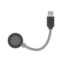 USB Charger Flat Greyscale Icon vector