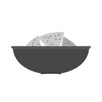 nachos plano icono en escala de grises vector