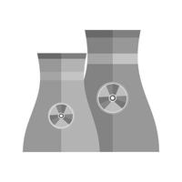 Nuclear Plant Flat Greyscale Icon vector