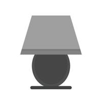 lámpara de mesa icono plano en escala de grises vector