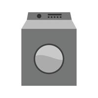 Washing Machine Flat Greyscale Icon vector