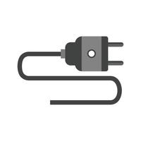 Electric Plug Flat Greyscale Icon vector