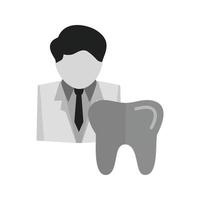 dentista icono plano en escala de grises vector