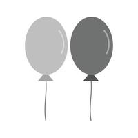 Balloons Flat Greyscale Icon vector