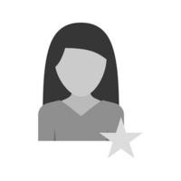 Woman Favorite Flat Greyscale Icon vector