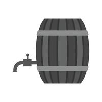 Barrel with Tap Flat Greyscale Icon vector