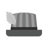 sombrero de hombre icono de escala de grises plana vector