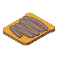 Chocolate paste sandwich icon, isometric style vector