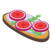 Figs sandwich icon, isometric style vector