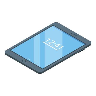 Tablet repair develeopment icon, isometric style