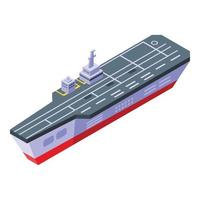 Military aircraft carrier icon, isometric style vector