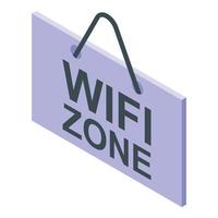 icono de banner de zona wifi, estilo isométrico