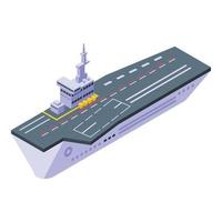 Force aircraft carrier icon, isometric style vector