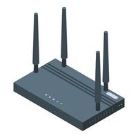 icono de enrutador wifi, estilo isométrico vector