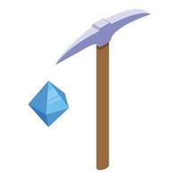 Diamond extract effort icon, isometric style vector