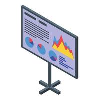 Results desk icon, isometric style vector