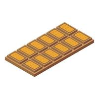 Chocolate bar icon, isometric style vector