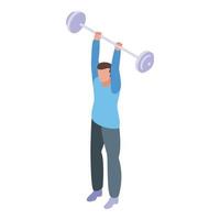 Barbell effort icon, isometric style vector