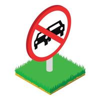 Prohibited sign icon, isometric style vector