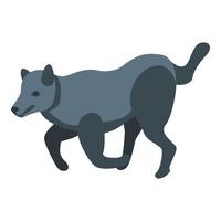 Funny wolf icon, isometric style vector