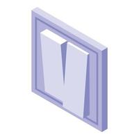 Room light control button icon, isometric style vector