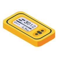 Pedometer device icon, isometric style vector