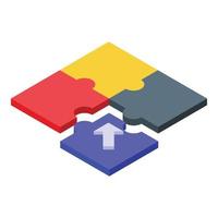 Puzzle effort icon, isometric style vector