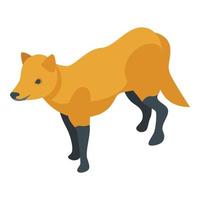 Cute fox icon, isometric style vector