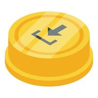 Demo button icon, isometric style vector