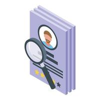 Search resume icon, isometric style vector