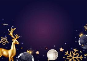 Merry Christmas and Happy New Year Greeting Card vector