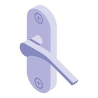 Door lever handle icon, isometric style vector