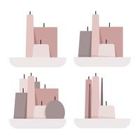 A set of pink candles in different combinations vector