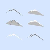 conjunto de diferentes tipos de ilustraciones de montañas vector