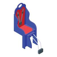 Back child seat bike icon, isometric style vector