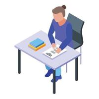 Classroom school test icon, isometric style vector