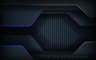 modern abstract black dimension overlap layers with green, orange, blue and yellow light design background. eps10 vector