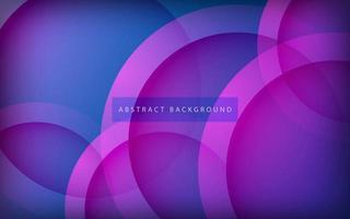 Abstract 3D circle layer pink and blue gradient background vector