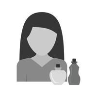 Woman Cosmetics Flat Greyscale Icon vector