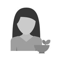 Woman Healthy Food Flat Greyscale Icon vector