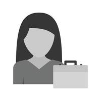 Business Woman Flat Greyscale Icon vector