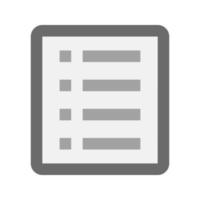 List View Flat Greyscale Icon vector